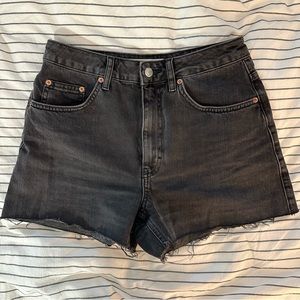 Topshop black denim shorts